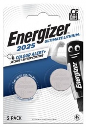 Gombelem, CR2025, 2 db, színjelző, ENERGIZER "Ultimate Lithium Performance"
